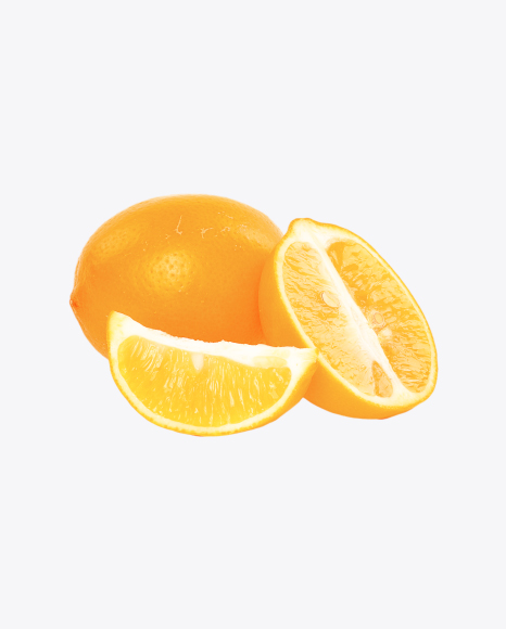 Free Orange Lemon with Half and Slice