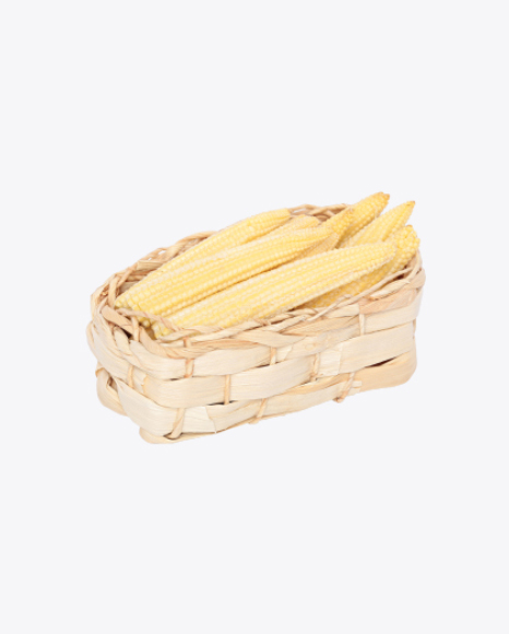 Free Baby Corn Cobs in Wicker Basket