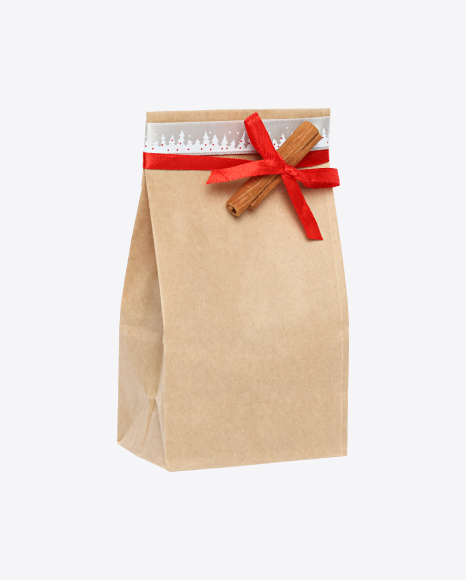 Download Download Christmas Gift In Paper Bag With Cinnamon Stick Transparent Png On Yellow Images