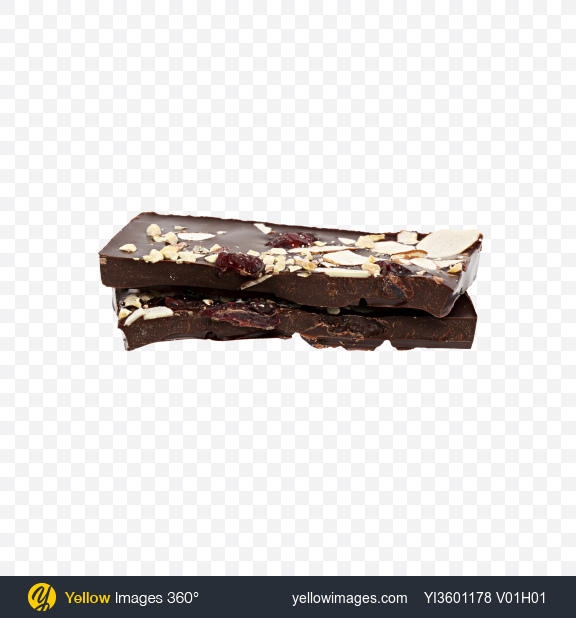 Download Download Two Pieces Of Dark Chocolate With Nuts And Dried Cranberries Transparent Png On Yellow Images Yellowimages Mockups