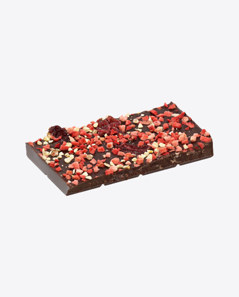 Free Piece of Dark Chocolate with Dried Strawberries and Cranberries