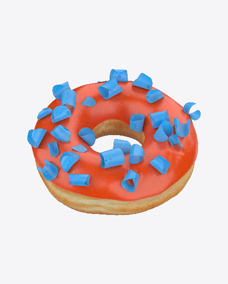 Free Orange Glazed Donut with Blue Shavings