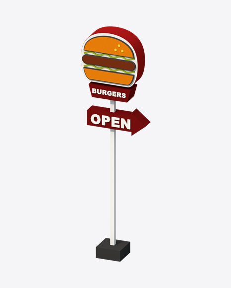 Free Low Poly Restaurant Sign