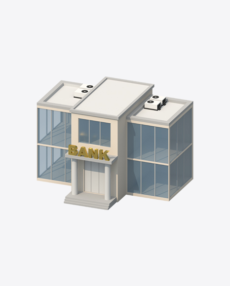 Free Low Poly Bank Building