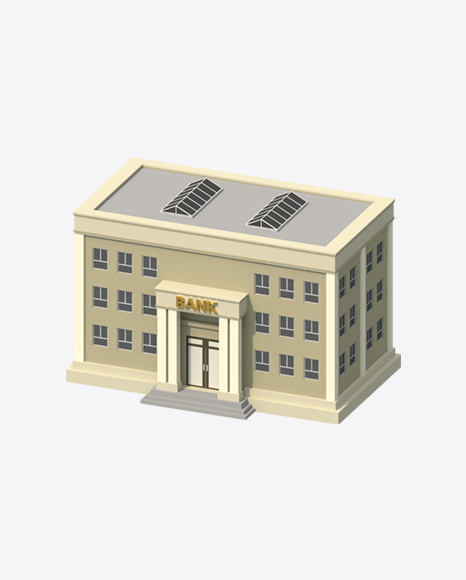 Free Low Poly Bank Building