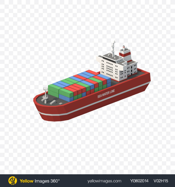 Download Low Poly Cargo Ship Transparent Png On Yellow Images 360