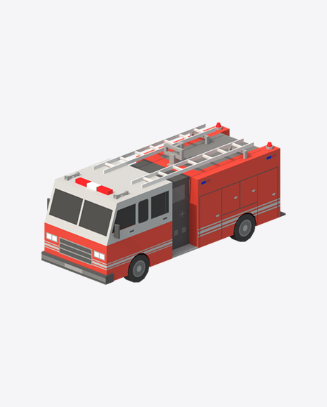 Free Low Poly Fire Engine