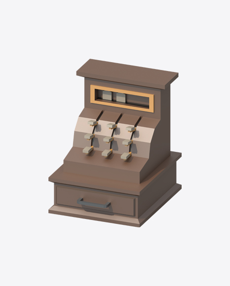 Free Low Poly Old Cash Registers