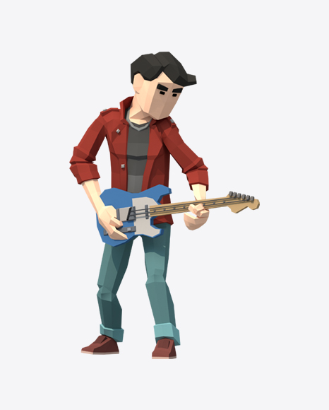 Free Low Poly Guitarist