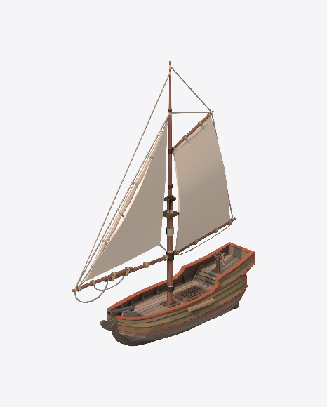 Free Low Poly Small Sailing Ship