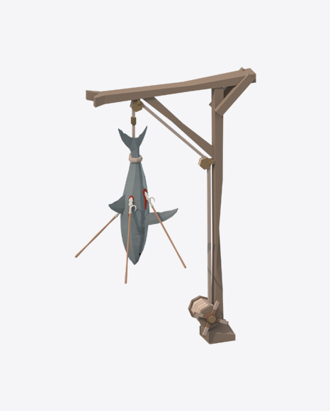 Free Low Poly Wooden Crane