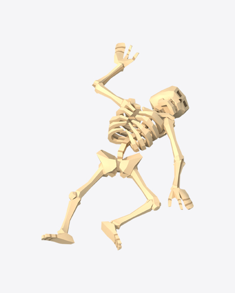 Free Low Poly Lying Skeleton