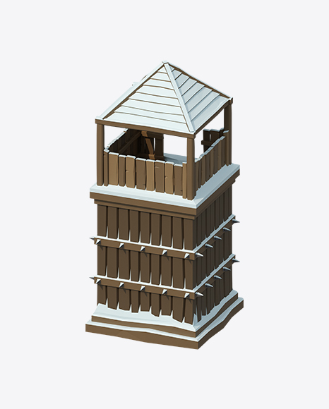 Free Low Poly Snow Covered Watch Tower