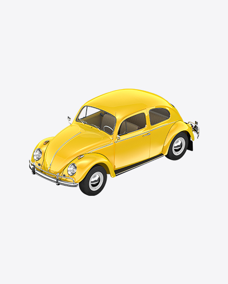 Free Yellow Retro Compact Car