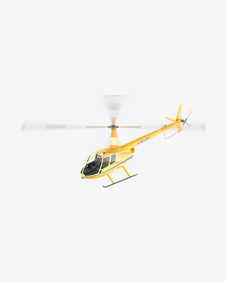 Free Flying Yellow Light Helicopter