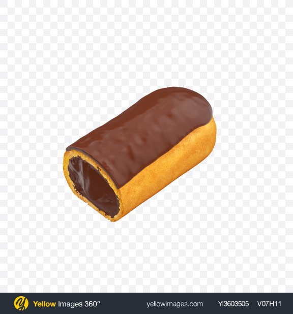 download half of chocolate eclair transparent png on yellow images 360 chocolate eclair transparent png