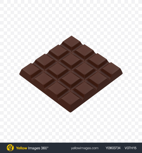 Download Download Square Dark Chocolate Bar Transparent Png On Yellow Images