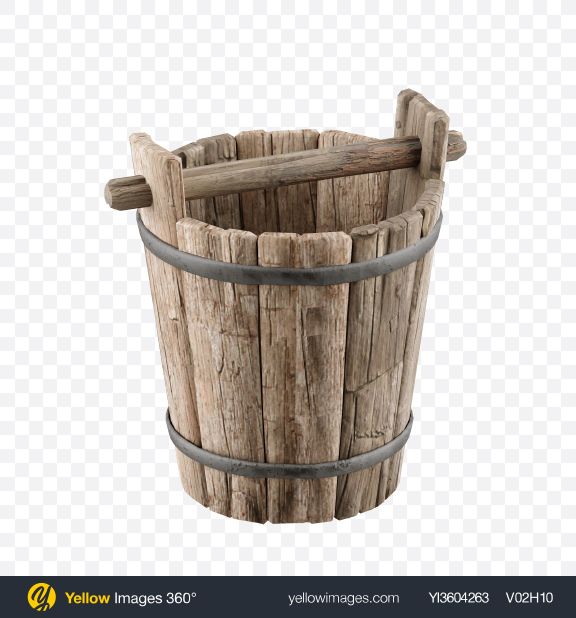 Download Download Wooden Well Bucket Transparent Png On Yellow Images 360 PSD Mockup Templates