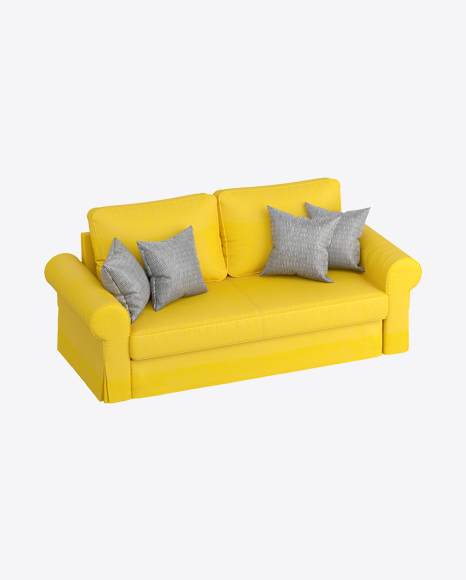 Free Yellow Sofa with Pillows