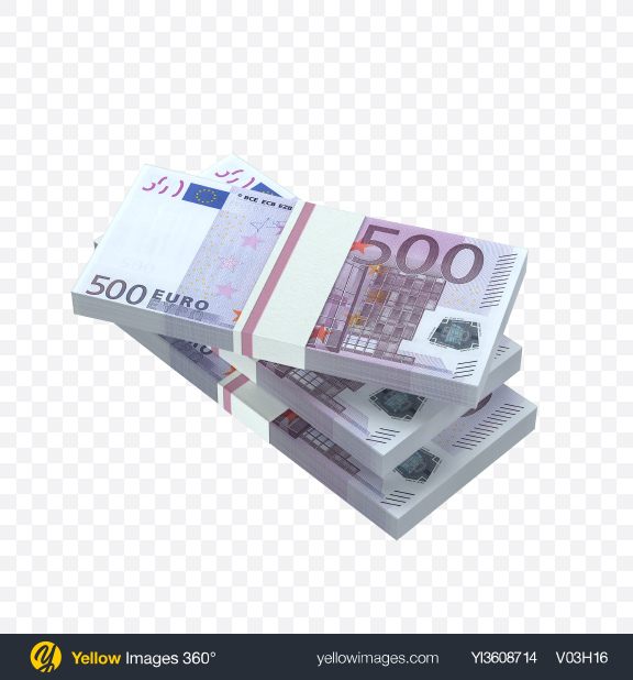 Download Download Stacks Of 500 Euro Banknotes Transparent Png On Yellow Images