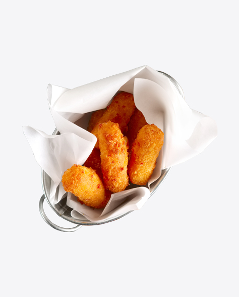 Free Fried Cheese in Metal Bowl