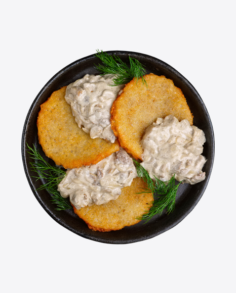 Free Potato Pancakes w/ Mashroom Sauce