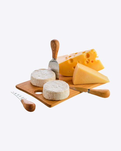 Free Cheese Set on Wooden Board