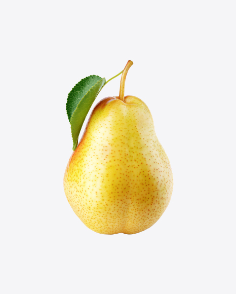 Free Yellow Pear with Leaf