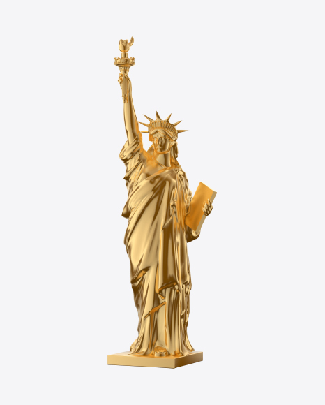 Free Golden Statue of Liberty Figurine