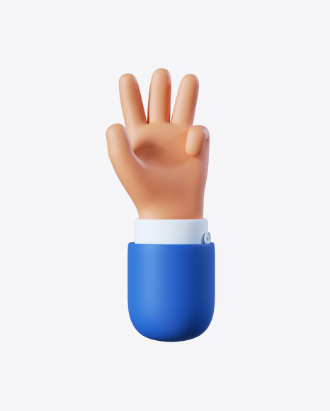 Free Cartoon Hand Four Fingers Gesture