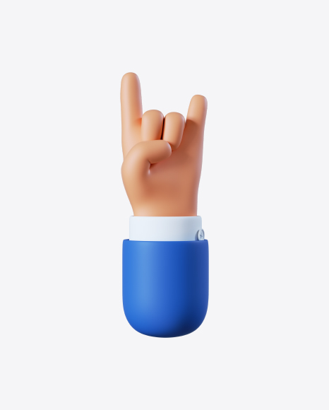 Free Cartoon Hand Rock Gesture