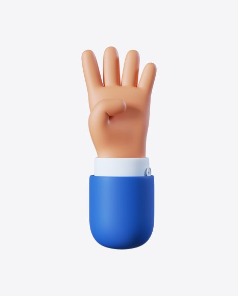 Free Cartoon Hand Four Gesture
