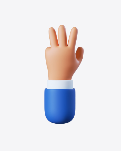 Free Cartoon Hand Three Gesture