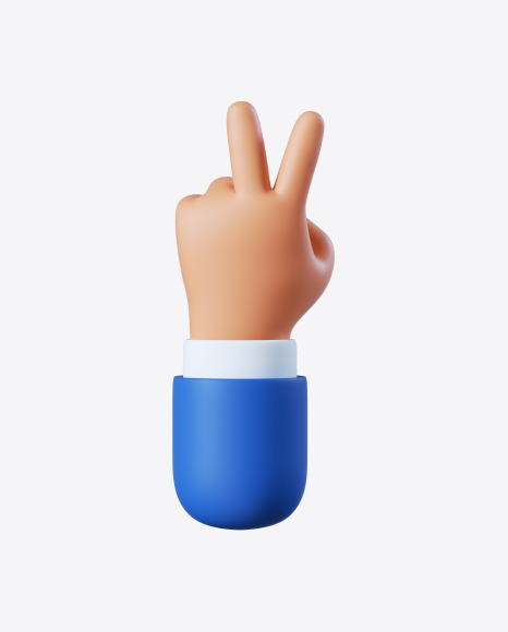 Free Cartoon Hand Victory Gesture