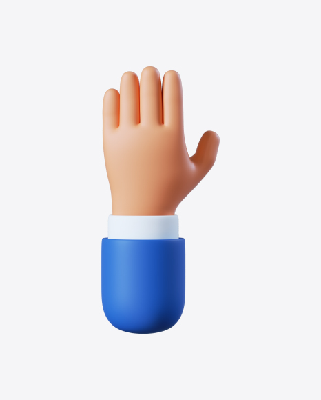 Free Cartoon Hand Five Gesture