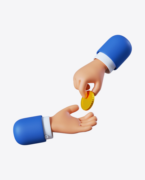 Free Cartoon Hand Giving Coin