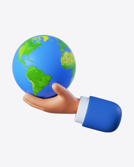 Free Cartoon Hand Holding Globe