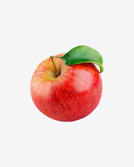 Free Red Apple with Leaf