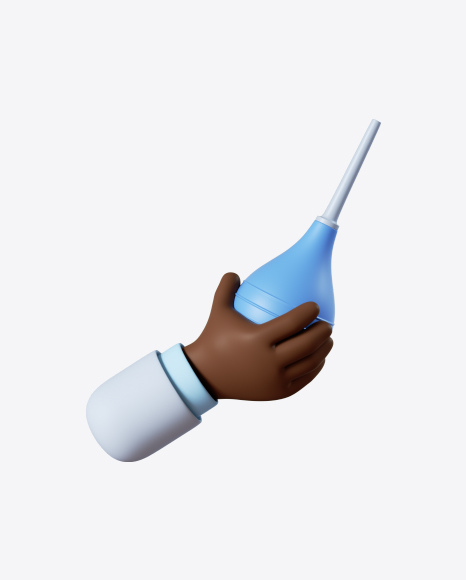Free Doctor Hand with Blue Enema