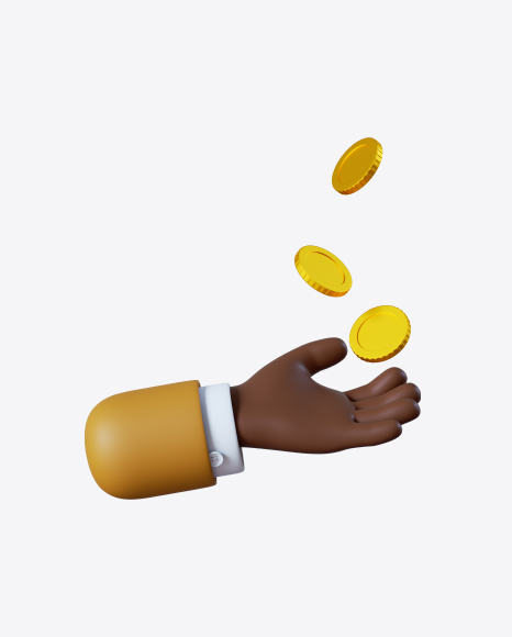 Free Cartoon Hand with Coins