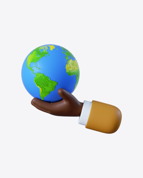 Free Cartoon Hand Holding Globe