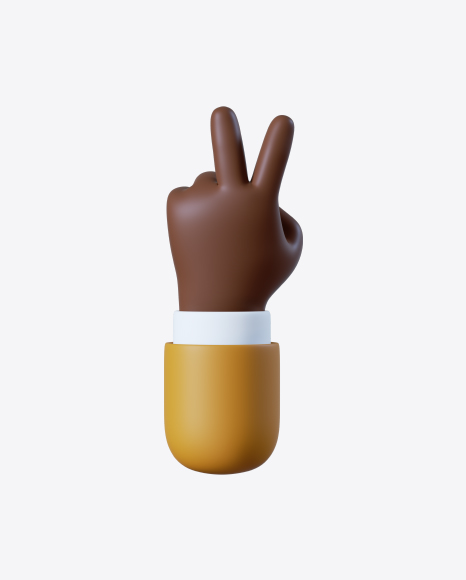 Free Cartoon Hand Victory Gesture