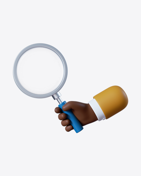 Free Cartoon Hand Holding Magnifier