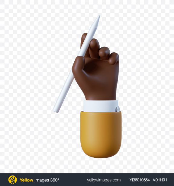 Download Download Cartoon Hand With Pen Transparent Png On Yellow Images