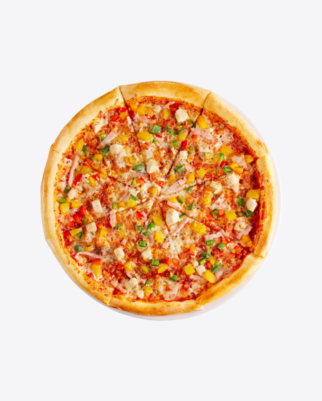 Free Pizza w/ Ham Slices & Vegetables