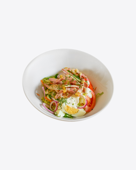 Free Fresh Green Salad w/ Ham Slices & Boiled Egg