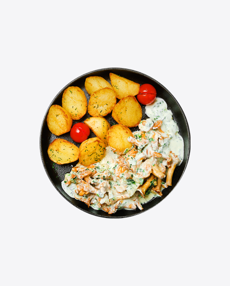 Free Country Potatoes w/ Chanterelles, Bacon & Sour Cream