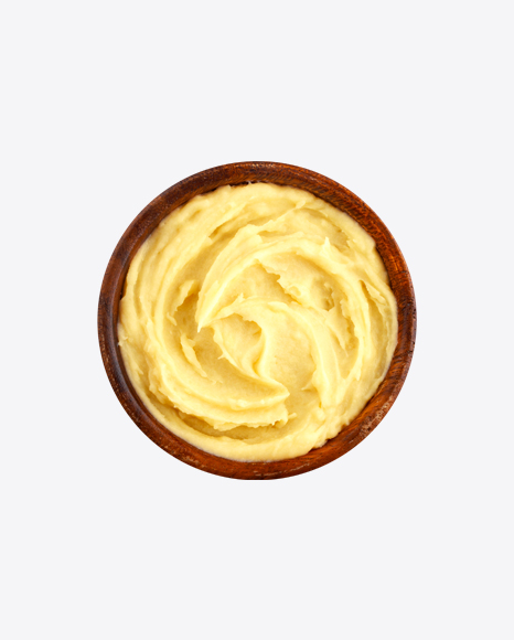 Free Potato Puree in Wooden Bowl