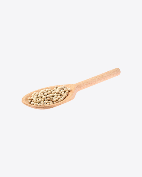 Free White Peppercorn in Wooden Spoon