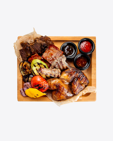 Free Hot Barbecue Meat and Vegetables Plateau